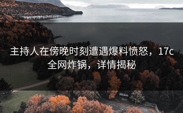 主持人在傍晚时刻遭遇爆料愤怒，17c全网炸锅，详情揭秘