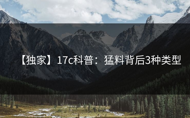 【独家】17c科普：猛料背后3种类型