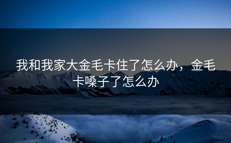 我和我家大金毛卡住了怎么办，金毛卡嗓子了怎么办