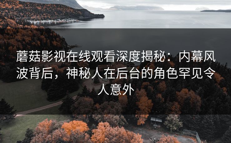 蘑菇影视在线观看深度揭秘：内幕风波背后，神秘人在后台的角色罕见令人意外