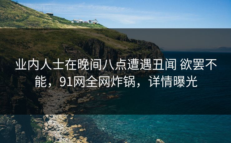 业内人士在晚间八点遭遇丑闻 欲罢不能，91网全网炸锅，详情曝光