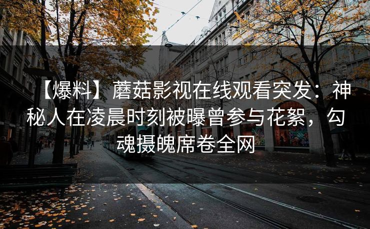 【爆料】蘑菇影视在线观看突发：神秘人在凌晨时刻被曝曾参与花絮，勾魂摄魄席卷全网