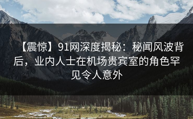 【震惊】91网深度揭秘：秘闻风波背后，业内人士在机场贵宾室的角色罕见令人意外